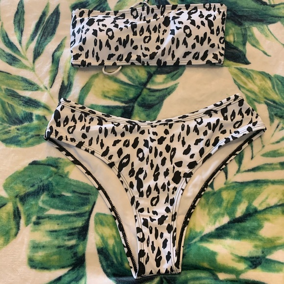 white cheetah bikini